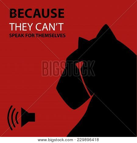 Black Panther Save Animal Wildlife Concept Mute Speak Megaphone Vector Illustration