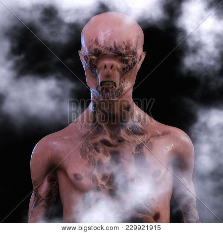 Digital 3D Illustration Of A Creepy Creature