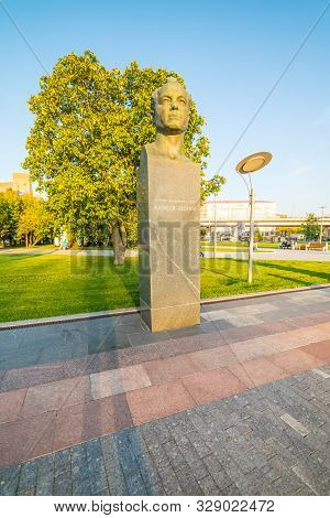 City The Moscow.monument To A. A. Leonov On The Alley Of Cosmonauts- 08.11.2019
