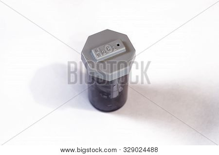 Empty Transparent Contact Lens Container Centered With White Background