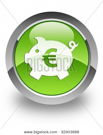 Money box glossy icon (euro)