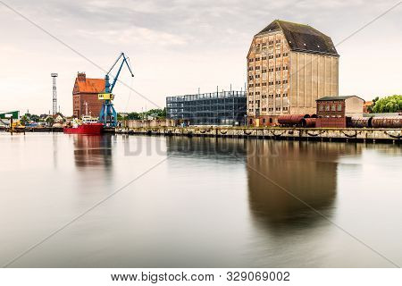 View Of The Commercial Harbour Of Stralsund