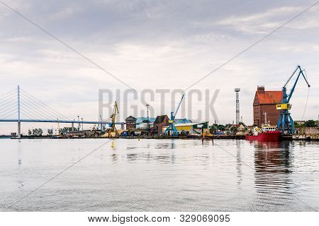 View Of The Commercial Harbour Of Stralsund