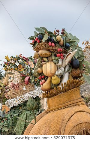 Les Baux, France - June 26, 2017: The Artworks Four Seasons Are Three-dimensional Interpretations Cr