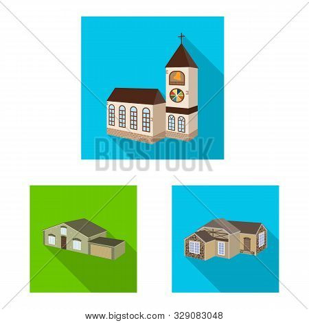Vector Illustration Of Facade And Housing Icon. Set Of Facade And Infrastructure Vector Icon For Sto