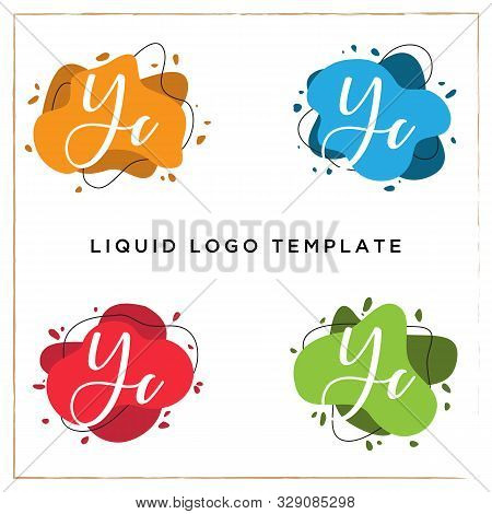 Yc Logo Designs, Y Liquids Logo Template, Colorful Splash Vector