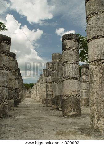 Ancient Mayan Columns