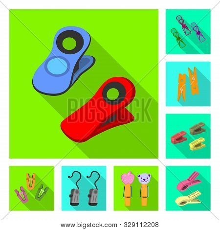 Vector Illustration Of Retro And Pins Icon. Set Of Retro And Equipment Stock Symbol For Web.