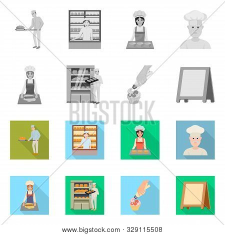 Isolated Object Of Bakery And Natural Logo. Collection Of Bakery And Business Vector Icon For Stock.