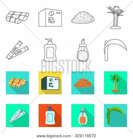 Vector Design Of Natural And Production Icon. Set Of Natural And Tropical Vector Icon For Stock.