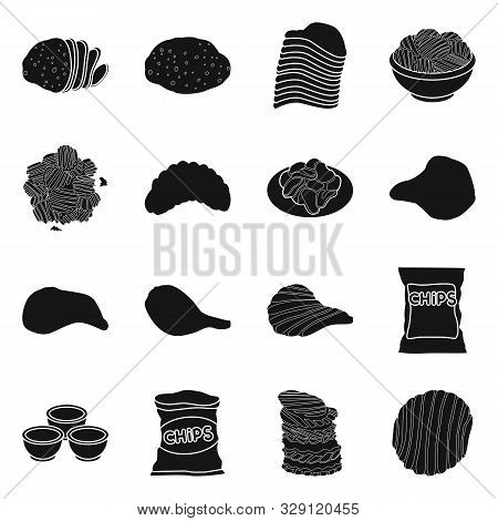 Isolated Object Of Ingredient And Product Symbol. Collection Of Ingredient And Chips Vector Icon For