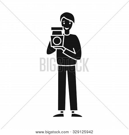 Isolated Object Of Operator And Camera Icon. Web Element Of Operator And Video Vector Icon For Stock