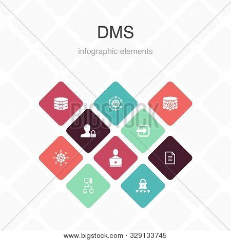 Dms Infographic 10 Option Color Design.system, Management, Privacy, Password Simple Icons
