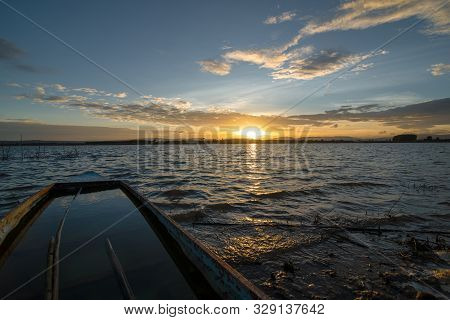Beautiful Sunset With Small Lake