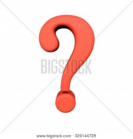 Question Mark 3d Render On White Background