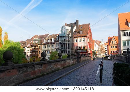 Old Town Of Nuremberg And Bridge Pegnitz, Germany
