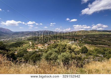 Mountains On The Island Of Crete On A Clear Sunny Summer Day.