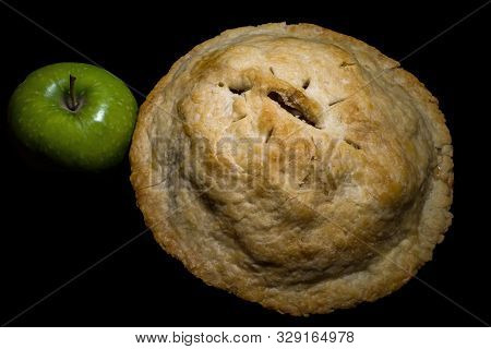 Warm Freshly Baked Double Crust Apple Pie. Its Principal Filling Ingredient Is Apple. It Is Often Se