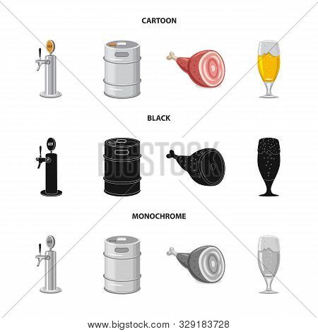 Isolated Object Of Pub And Bar Symbol. Set Of Pub And Interior Vector Icon For Stock.