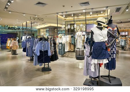 SHENZHEN, CHINA - CIRCA APRIL, 2019: interior shot of Vero Moda store at a shopping mall in Shenzhen.