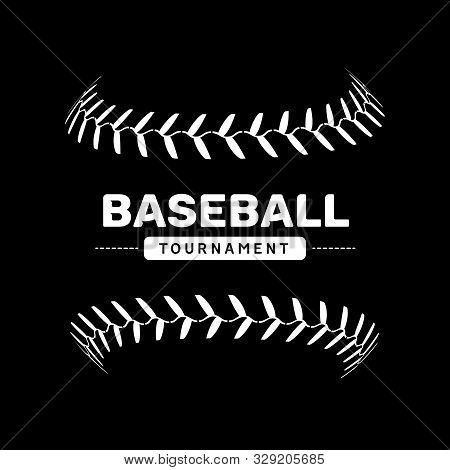 Baseball Lace Ball Illustration Isolated Symbol. Vector Baseball Background Sport Design