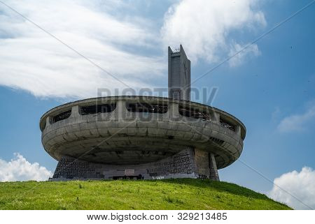 Buzludzha, Bulgaria - July 07, 2019: The Monument House Of The Bulgarian Communist Party On The Buzl