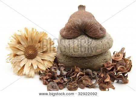 Pot-pourri com flor de madeira