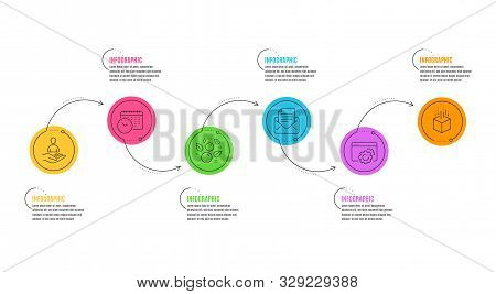 Clean Bubbles, Calendar Time And Augmented Reality Signs. Infographics Timeline. Mail Correspondence