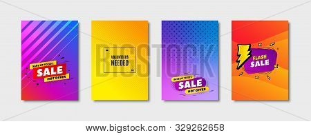 Volunteers Needed. Cover Design, Banner Badge. Volunteering Service Sign. Charity Work Symbol. Poste