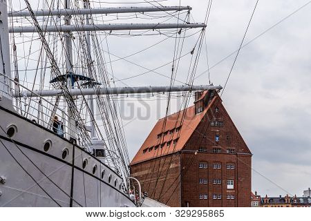 Stralsund, Germany - July 31, 2019: Museum Ship Gorch Fock I In The Harbor. It S A Tall Ship Of The 