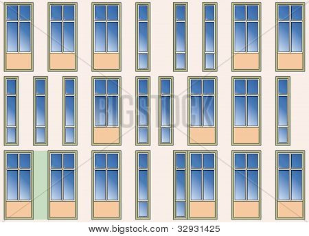 Saumaton taustaa modernin rakennuksen julkisivu