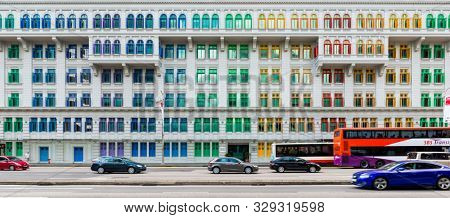 SINGAPORE - CIRCA JANUARY 2016: Panoramic view of Old Hill Street Police Station which now houses the Ministry of Communications and Information (MCI) and Ministry of Culture, Community and Youth.