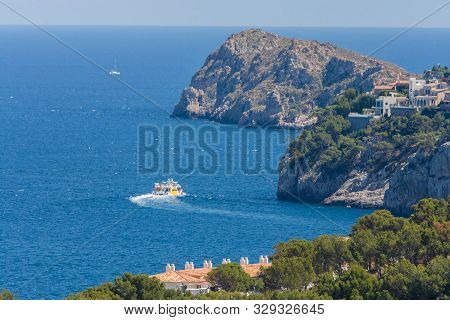 Panorama Of The Bay Paguera Photographed From The Mountain In Costa De La Calma.