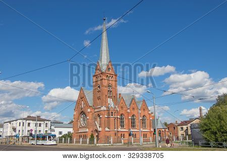 Daugavpils, Latvia - July 6, 2018: The Evangelical Lutheran Church Of Martin Luther Or Martin Luther