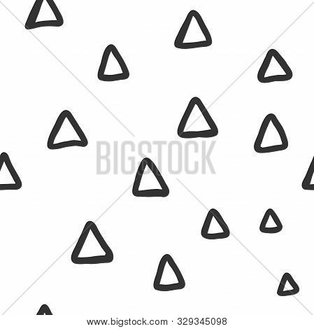 Vector Seamless Monochrome Pattern. Vector Hand Drawn Scandinavian Style Illustration Design.