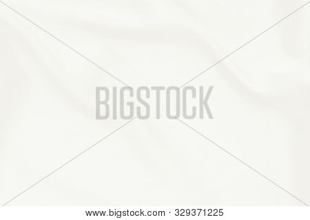 White Fabric Cloth Texture For Background And Design Art Work, Beautiful Crumpled Pattern Of Silk Or