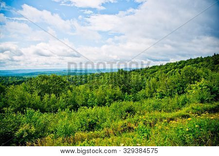 Summertime View Of Beautiful Vermont Countryside On Hogback Mountain In Marlboro, Vt