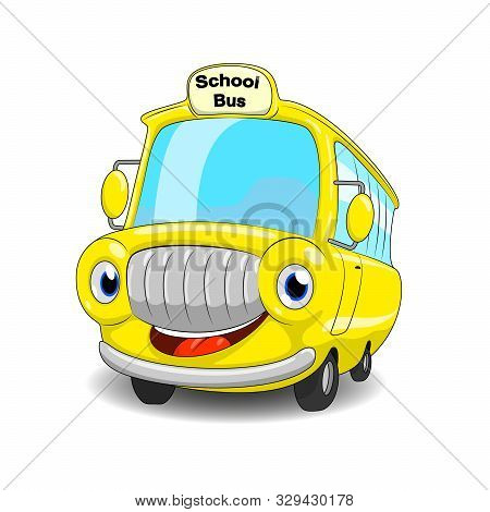 Cartoon School Bus. Funny Cartoon School Bus