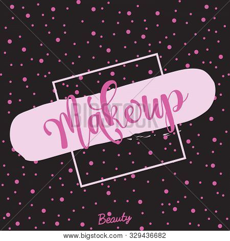 Makeup Icon Beauty Vektor Pink Backround Design