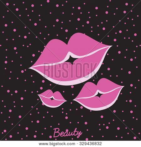 Makeup Icon Beauty Vektor Pink Backround Design