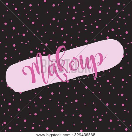 Makeup Icon Beauty Vektor Pink Backround Design