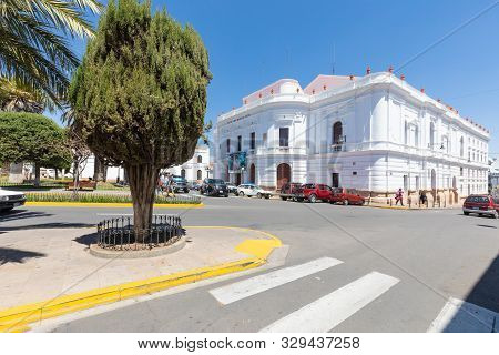 Sucre Bolivia September 28, This Old Colonial Building Houses The Mariscal Theater Known For Its Int