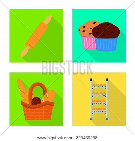 Isolated Object Of Bakery And Natural Sign. Set Of Bakery And Business Stock Vector Illustration.
