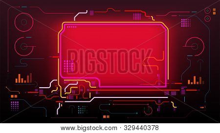 Hud Display Red Light And Glow Tech Interface Elements