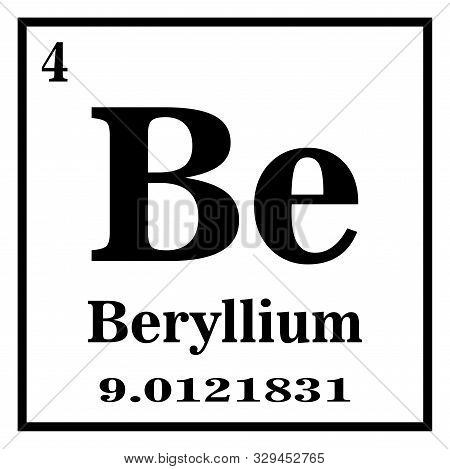 Periodic Table Of Elements - Beryllium Vector Illustration Eps 10.