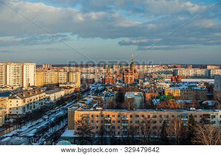 Spring Top View To Chavain Boulevard And Center Of Yoshkar-ola City. Yoshkar-ola Is A Capital Of Mar