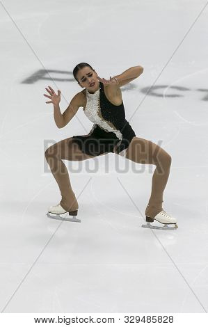 Minsk, Belarus -october 19, 2019: Figure Skater Miriam Abdulkarimova From Ukraine Performs Ladies Fr