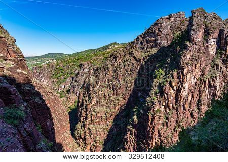 Gorges De Daluis Or Chocolate Canyon In Provence-alpes, France.