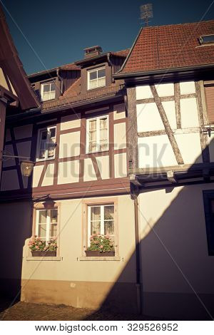 View of a typical street in the village of Gengenbach, Germany.