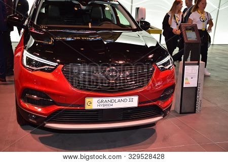 Frankfurt, Germany, September 11-2019: Opel Grandland X Hybrid4 Iaa 2019